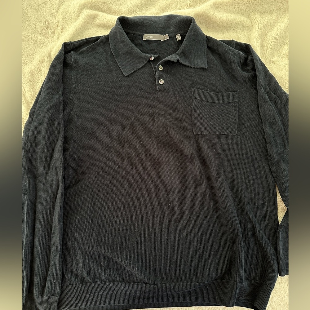 Vince long sleeve polo. Size L